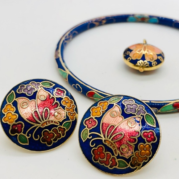Vintage Butterfly Cloisonné Jewelry Lot - Picture 4 of 8